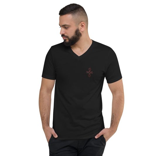 F.U Kurzärmeliges T-Shirt mit V-Ausschnitt Unisex