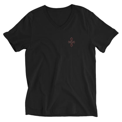 F.U Kurzärmeliges T-Shirt mit V-Ausschnitt Unisex